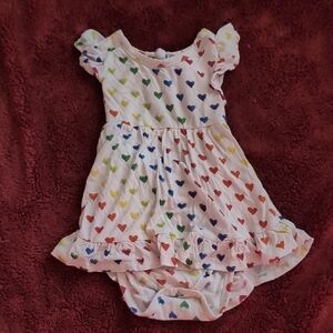 Posh Peanut Care Bears Heart Print Tie Back Bodysuit Dress
